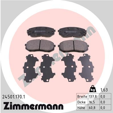 ZIMMERMANN Bremsbelagsatz, Scheibenbremse