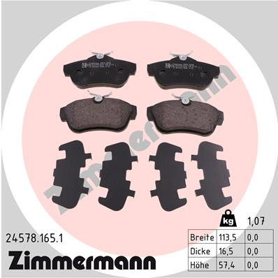 ZIMMERMANN Bremsbelagsatz, Scheibenbremse