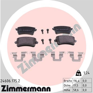 ZIMMERMANN Bremsbelagsatz, Scheibenbremse