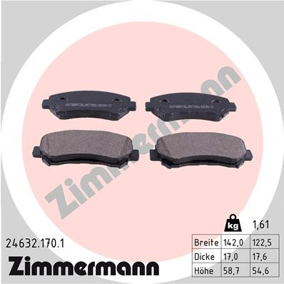 ZIMMERMANN Bremsbelagsatz, Scheibenbremse