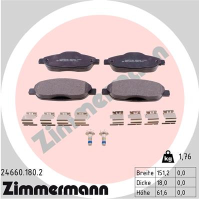 ZIMMERMANN Bremsbelagsatz, Scheibenbremse
