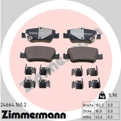 ZIMMERMANN Bremsbelagsatz, Scheibenbremse