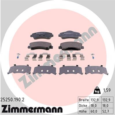 ZIMMERMANN Bremsbelagsatz, Scheibenbremse