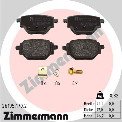 ZIMMERMANN Bremsbelagsatz, Scheibenbremse