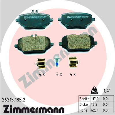 ZIMMERMANN Bremsbelagsatz, Scheibenbremse