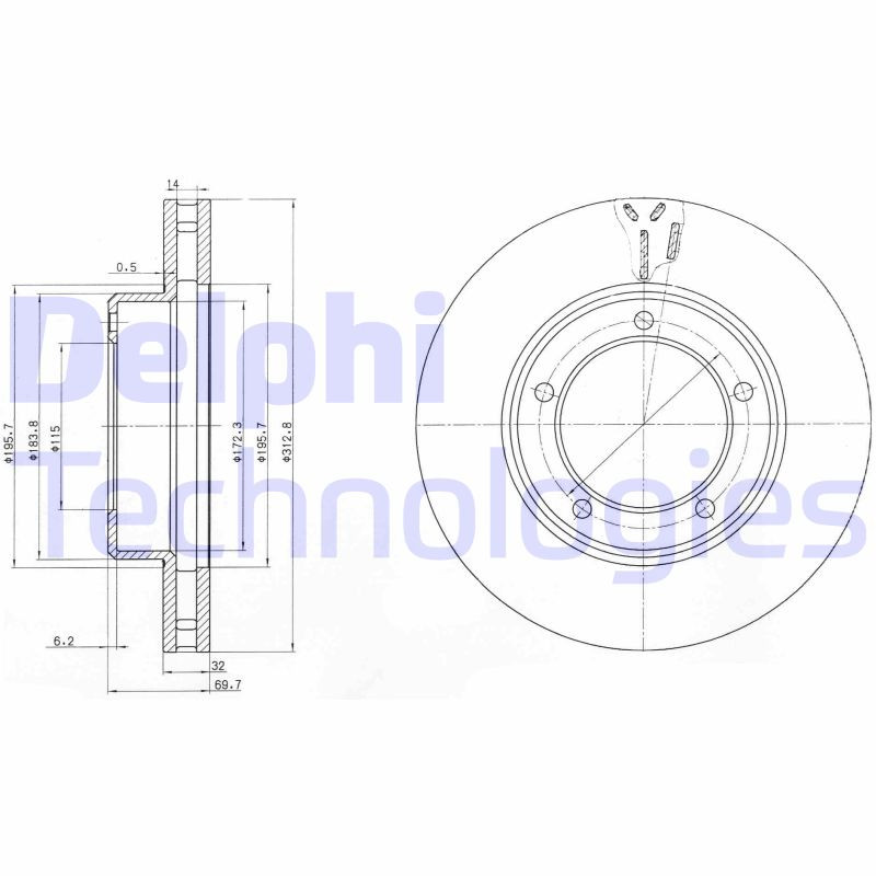 DELPHI Bremsscheibe DELPHI Bremsscheibe