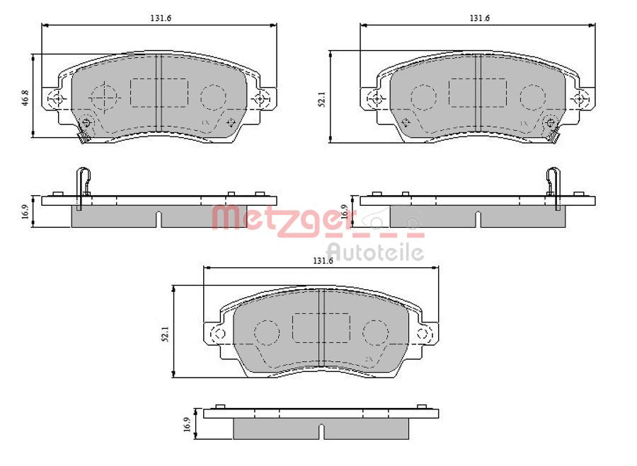 METZGER Bremsbelagsatz, Scheibenbremse