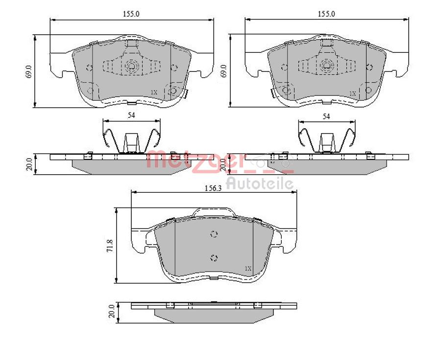 METZGER Bremsbelagsatz, Scheibenbremse