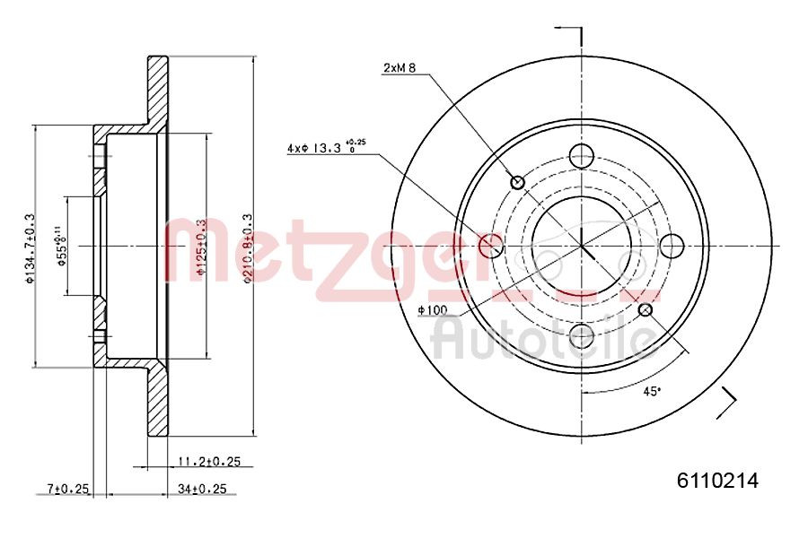 METZGER Bremsscheibe