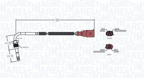 MAGNETI MARELLI Sensor, Abgastemperatur