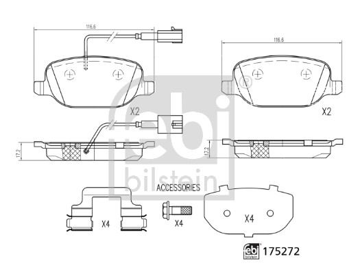 FEBI BILSTEIN Bremsbelagsatz, Scheibenbremse