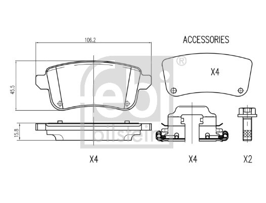FEBI BILSTEIN Bremsbelagsatz, Scheibenbremse