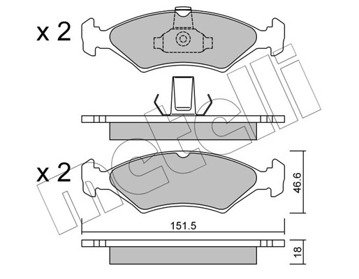 METELLI Bremsbelagsatz, Scheibenbremse