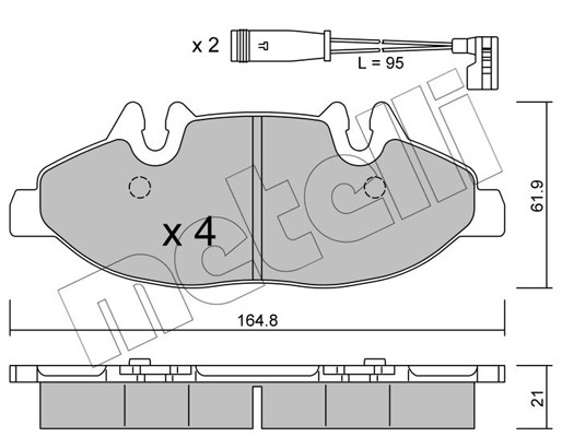 METELLI Bremsbelagsatz, Scheibenbremse