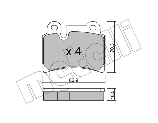 METELLI Bremsbelagsatz, Scheibenbremse