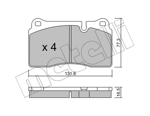 METELLI Bremsbelagsatz, Scheibenbremse