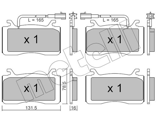 METELLI Bremsbelagsatz, Scheibenbremse
