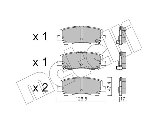METELLI Bremsbelagsatz, Scheibenbremse