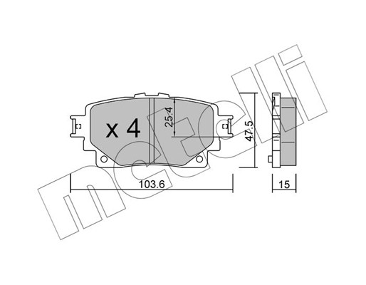 METELLI Bremsbelagsatz, Scheibenbremse