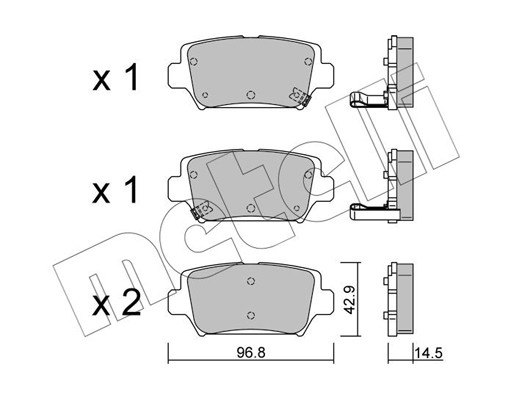METELLI Bremsbelagsatz, Scheibenbremse