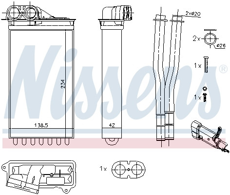 NISSENS Wärmetauscher, Innenraumheizung