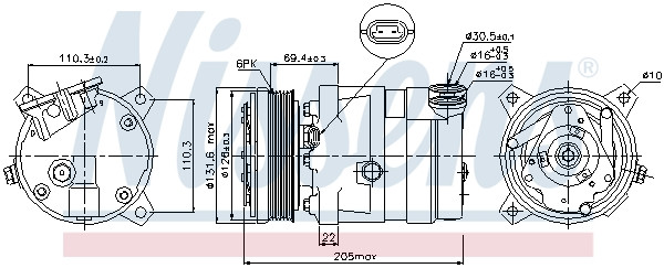 NISSENS Kompressor, Klimaanlage