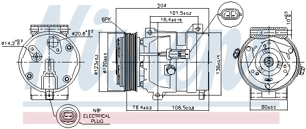 NISSENS Kompressor, Klimaanlage