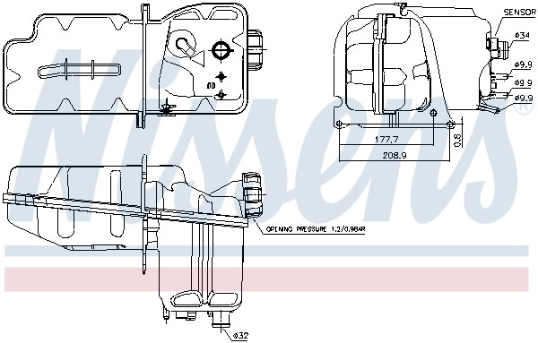 NISSENS Ausgleichsbehälter, Kühlmittel