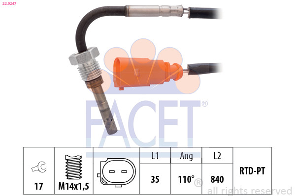 FACET Sensor, Abgastemperatur