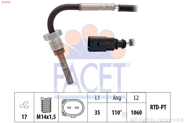 FACET Sensor, Abgastemperatur