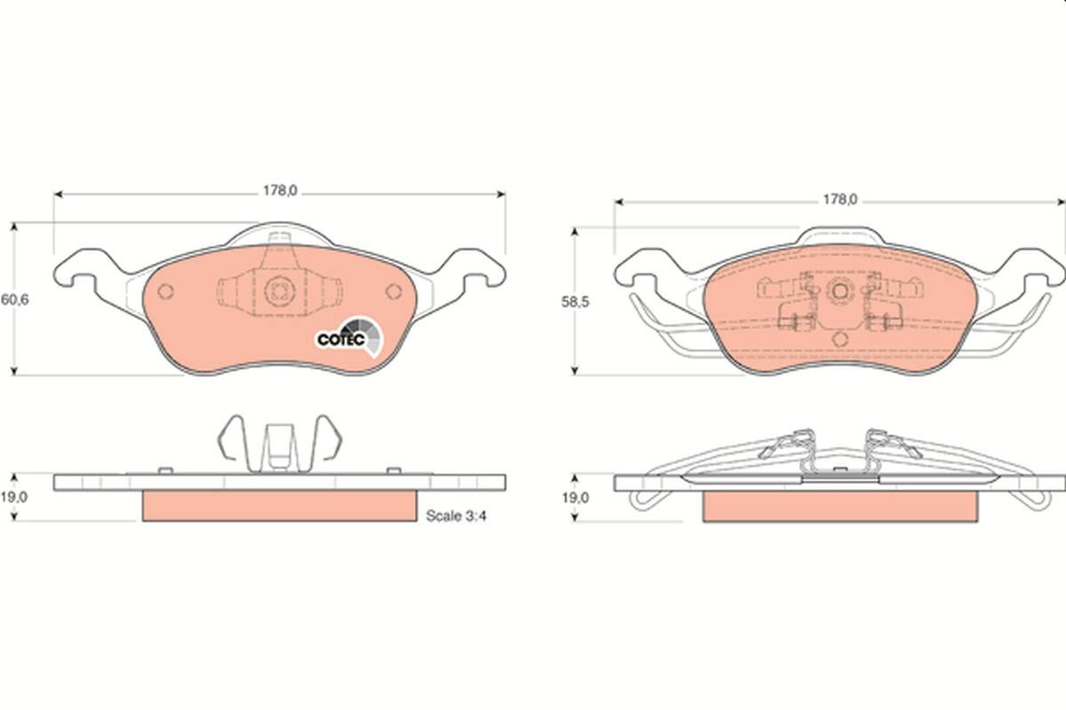 TRW Bremsbelagsatz, Scheibenbremse