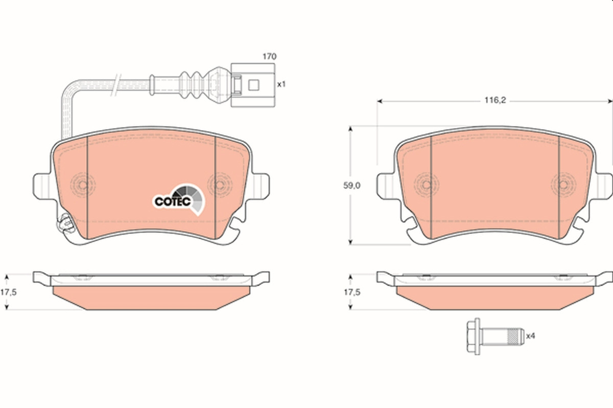 TRW Bremsbelagsatz, Scheibenbremse