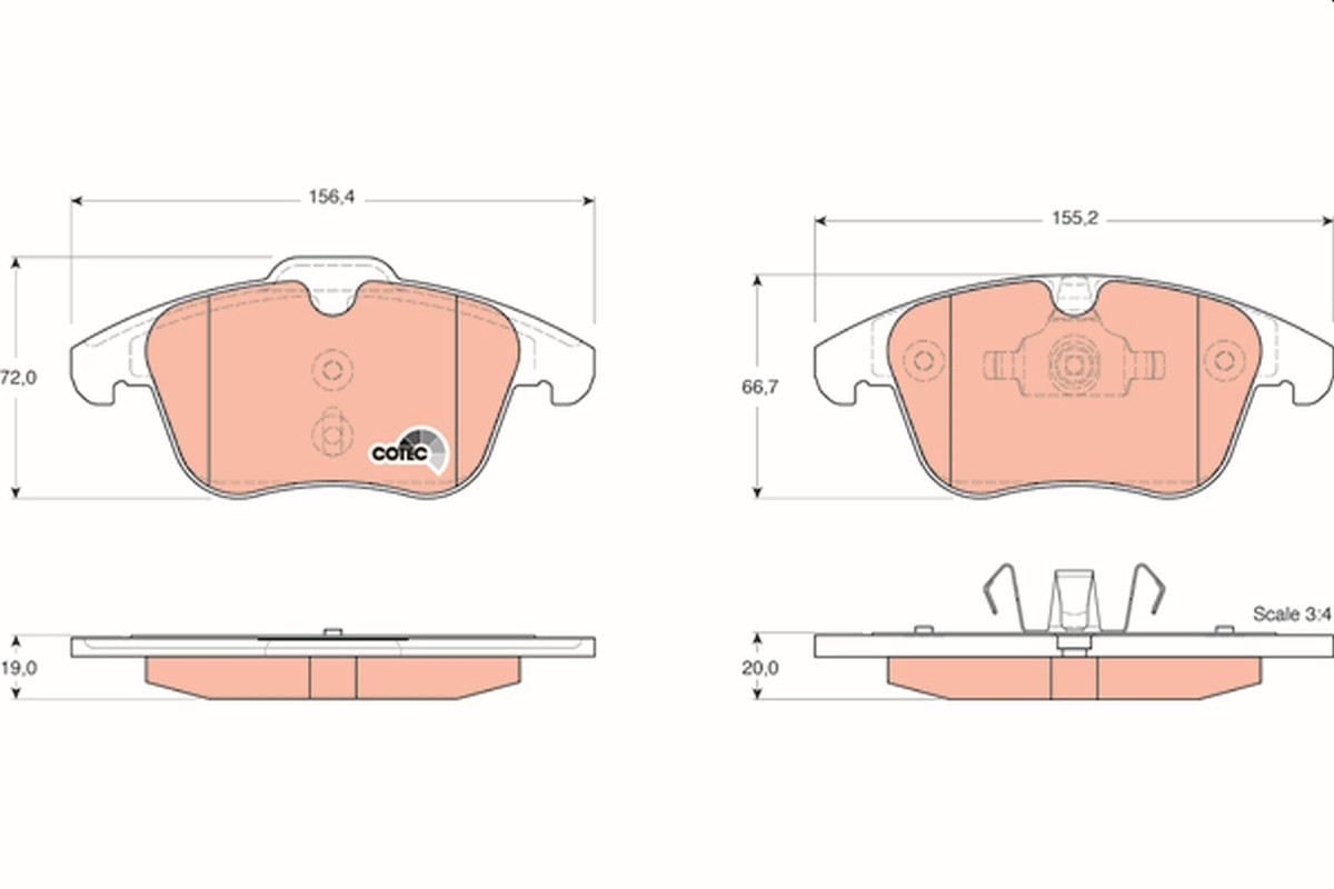 TRW Bremsbelagsatz, Scheibenbremse