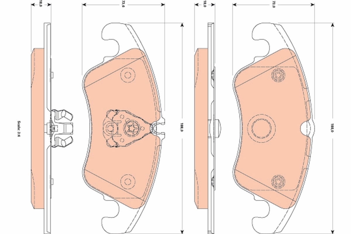 TRW Bremsbelagsatz, Scheibenbremse