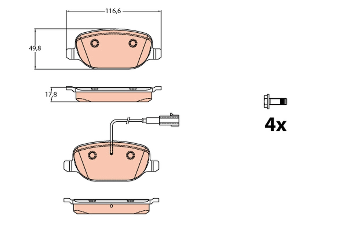 TRW Bremsbelagsatz, Scheibenbremse