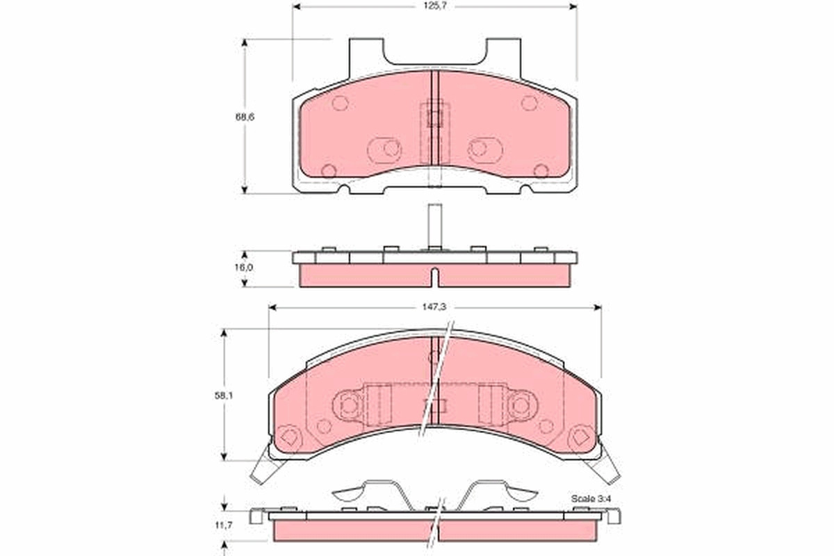 TRW Bremsbelagsatz, Scheibenbremse