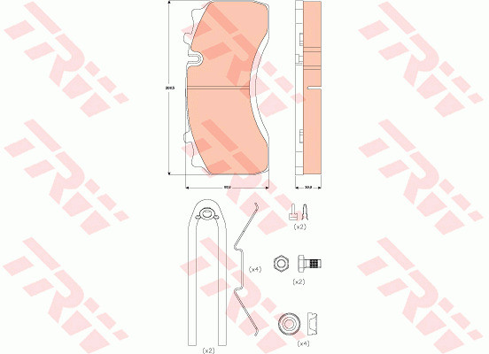 TRW Bremsbelagsatz, Scheibenbremse