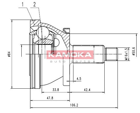 KAMOKA Gelenksatz, Antriebswelle