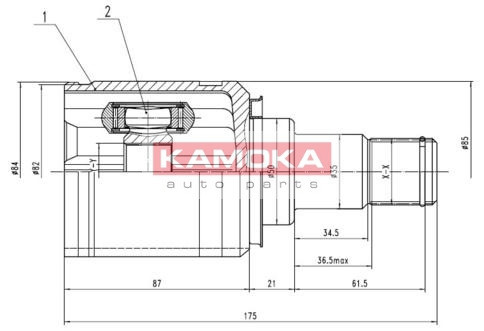 KAMOKA Gelenksatz, Antriebswelle