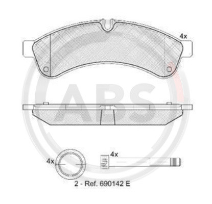 A.B.S. Bremsbelagsatz, Scheibenbremse
