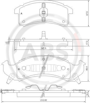 A.B.S. Bremsbelagsatz, Scheibenbremse