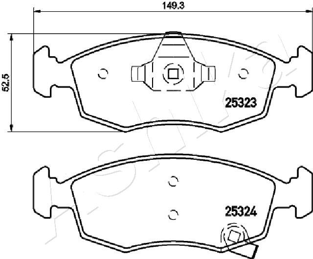 ASHIKA Bremsbelagsatz, Scheibenbremse
