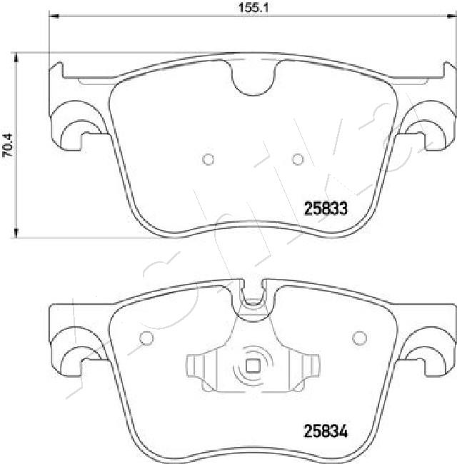 ASHIKA Bremsbelagsatz, Scheibenbremse