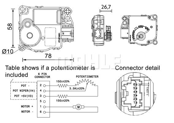 MAHLE Stellelement, Mischklappe