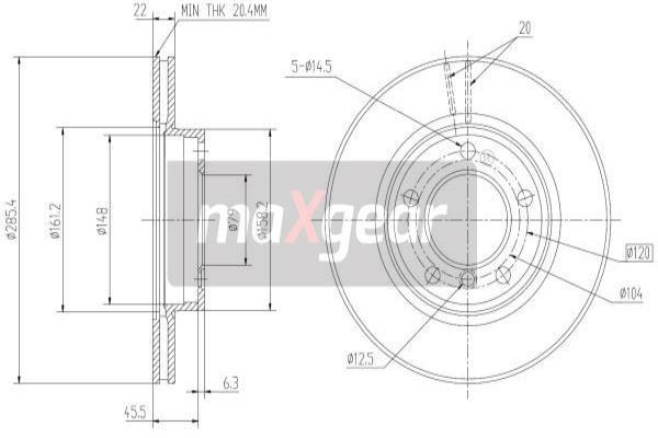 MAXGEAR Bremsscheibe