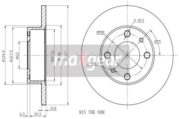 MAXGEAR Bremsscheibe