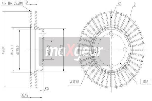 MAXGEAR Bremsscheibe