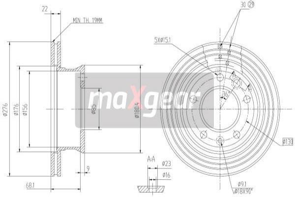 MAXGEAR Bremsscheibe