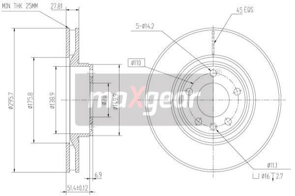 MAXGEAR Bremsscheibe