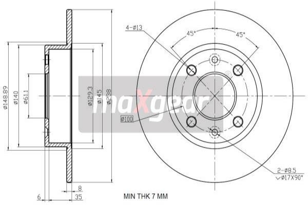 MAXGEAR Bremsscheibe